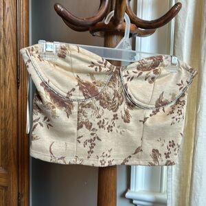 Primark Floral Rhinestone Bustier Crop Top